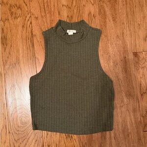 Bozzolo Olive Ribbed Tank Top
